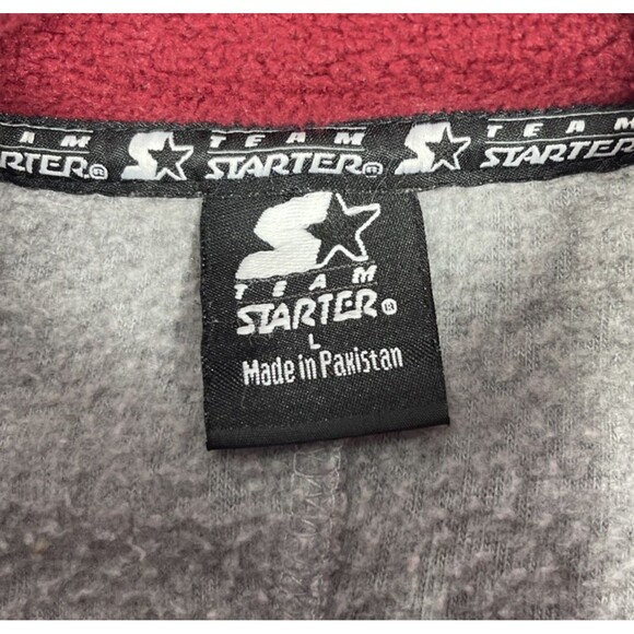 Starter Alabama Crimson Tide Men’s Large Red Gray Full Zip Fleece Jacket - Picture 3 of 9